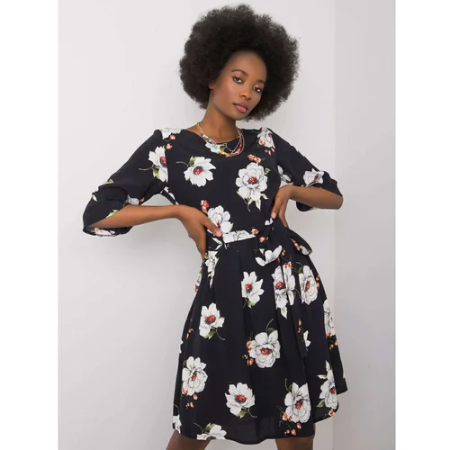 Fashion Hunters Black dress with a floral print