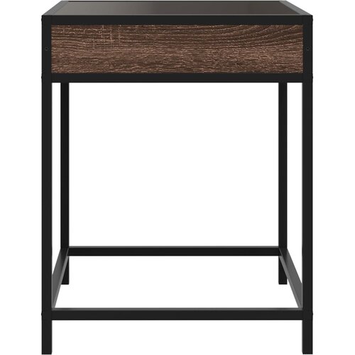  Noćni ormarić s beskonačnim LED boja smeđeg hrasta 40x40x51 cm Slike