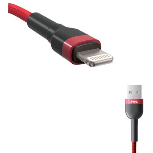 MS Industrial CABLE USB-A 2.0->LIGHTNING,2m,crveni Cijene