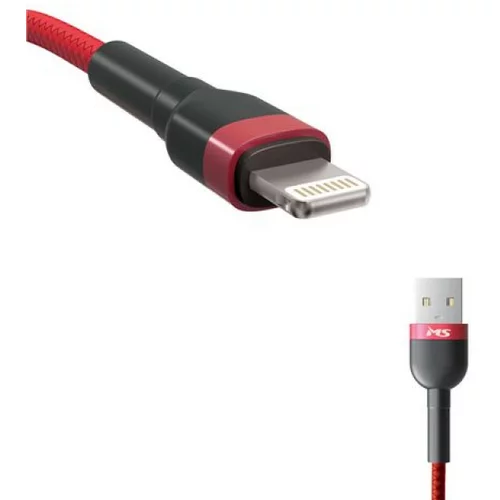 MS Industrial CABLE USB-A 2.0->LIGHTNING,2m,crveni
