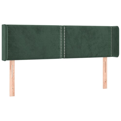 Maison Chic posteljno vzglavje - vzglavna omarica - nočna omarica z ušesi temno zeleno 147x16x78/88 cm žamet, (21710729) Cene