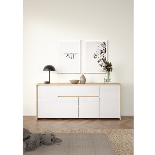 Tvilum Bela/v naravni barvi komoda v hrastovem dekorju 197x84x48 cm Next &amp;ndash; Slike