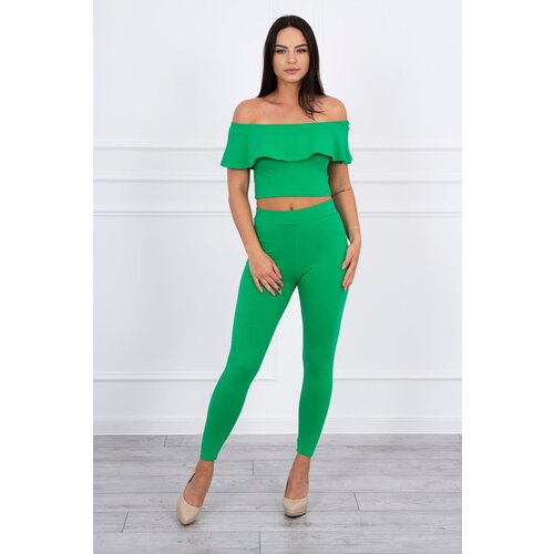 Kesi Set with green ruffle Slike