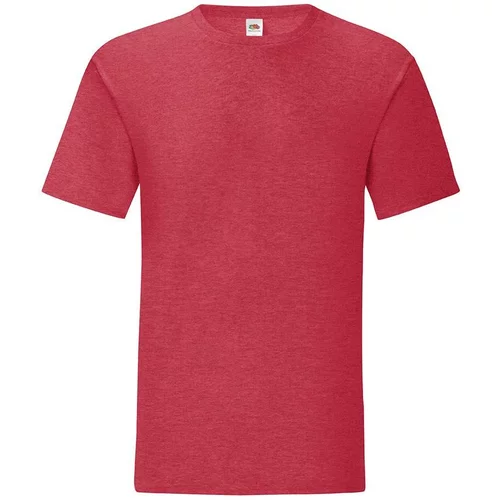 Fruit Of The Loom Red men's t-shirt in combed cotton Iconic with sleeve