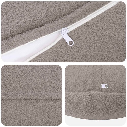  Presvlaka za jastuk 6 pcs HEERLEN Svjetlosiva &amp;Oslash; 60 cm Boucl&amp;eacute; Slike