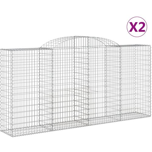  Lučne gabionske ko&amp;scaron;are 2 kom 300x50x140/160cm pocinčano željezo Slike