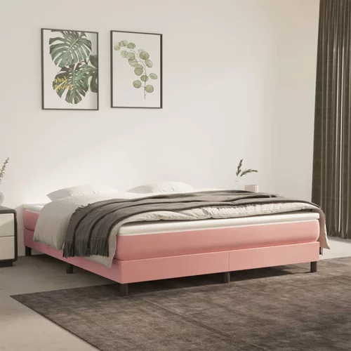 vidaXL Okvir za krevet s oprugama ružičasti 180x200 cm baršunasti