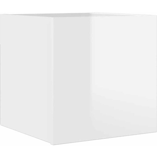 Maison Chic Stenska TV omarica - TV stojalo - Televizijska omarica visok sijaj bela 30,5x30x30 cm, (21702156) Slike