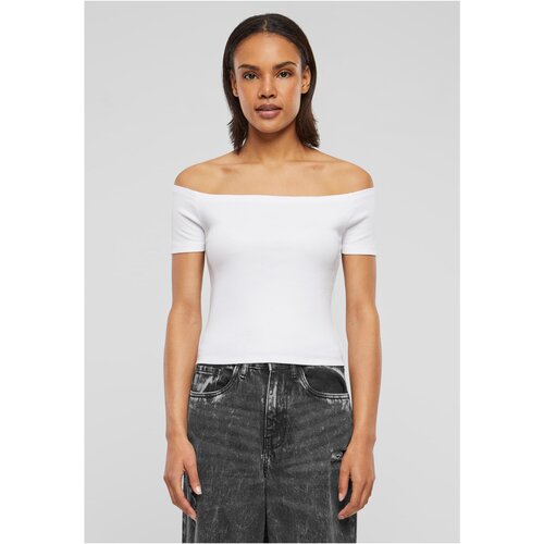 UC Ladies women's t-shirt organic off shoulder rib - white Slike