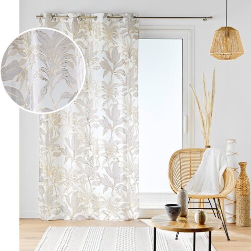 Douceur d int&amp;eacute;rieur Bež-zlato prosojna zavesa 135x240 cm Vayana &amp;ndash; Slike
