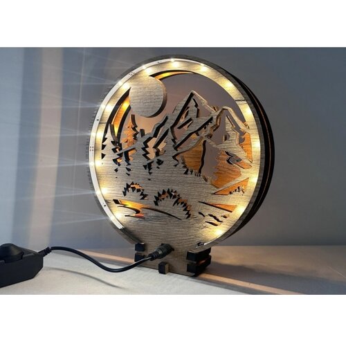  Li-Go 23592/DUB2 - LED prigu&amp;scaron;iva stona dekoracija LED/12W/230V 20x22 cm hrast Slike