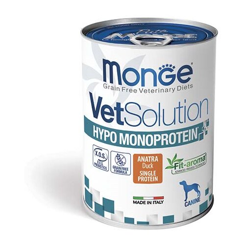 Monge dijeta za odrasle pse u konzervi vetsolution hypo monoprotein, pačetina, 400g Cene