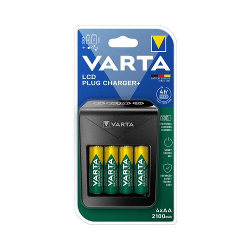 Varta 57687101441 - LCD punjač za baterije 4x AA/AAA, 2100 mAh, 230 V Slike
