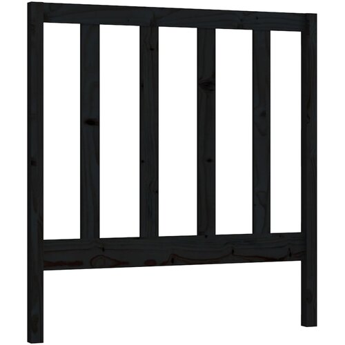  Uzglavlje za krevet crno 81 x 4 x 100 cm od masivne borovine Slike