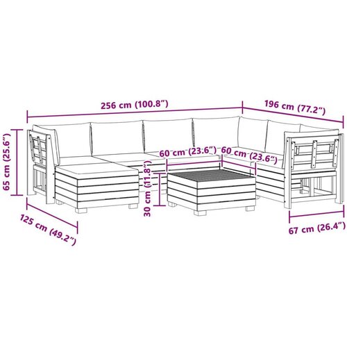  Set vanjskih sofa s jastukom 8 Komad Smeđa Čvrsto drvo akacije Slike