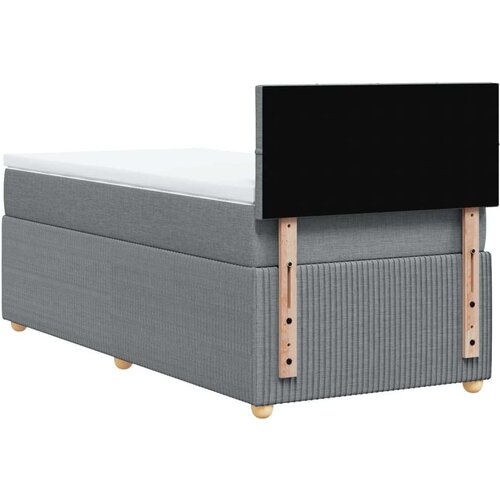 VidaXL Krevet s oprugama i madracem svjetlosivi 100x200 cm od tkanine Slike