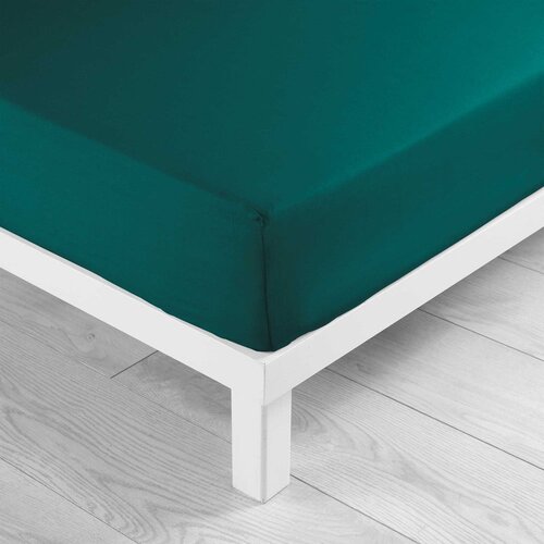 Douceur d int&amp;eacute;rieur Tamno zelena pamučna plahta s gumom 160x200 cm Lina &amp;ndash; Slike