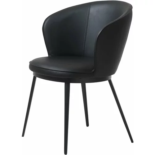 Unique Furniture Črn jedilni stol iz umetnega usnja Gain Leath
