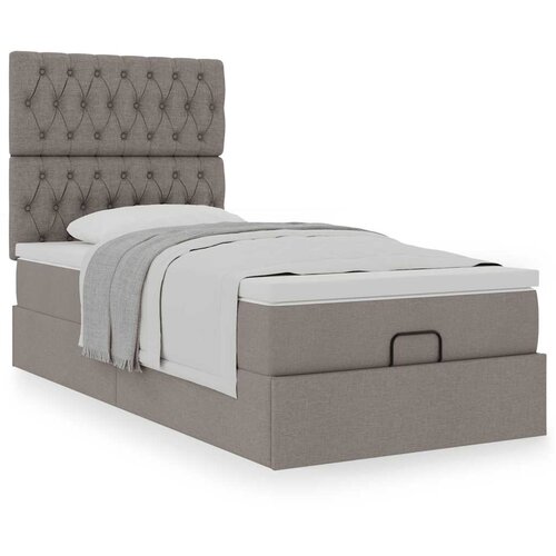 VidaXL Otomanski posteljni okvir z vzmetnico taupe 100x200 cm blago Slike