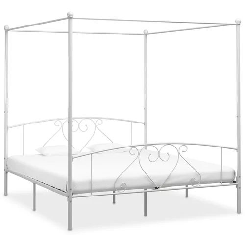  za krevet s nadstrešnicom bijeli metalni 200 x 200 cm