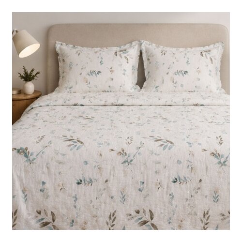 Dekordom prekrivač set bloom 200x220 / 2pcs 50x70+5 - white/blue ( 025818 ) Slike