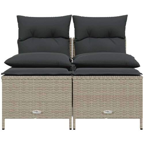  4-dijelni set vrtnih sofa s jastucima svijetlosivi poliratan Slike