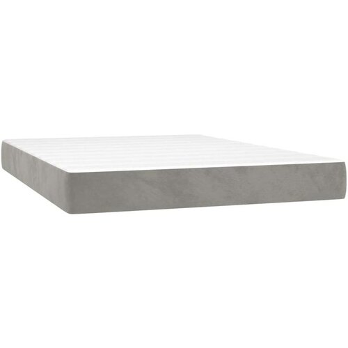 vidaXL Krevet box spring s madracem LED svjetlosivi 140x190 cm baršun Cene