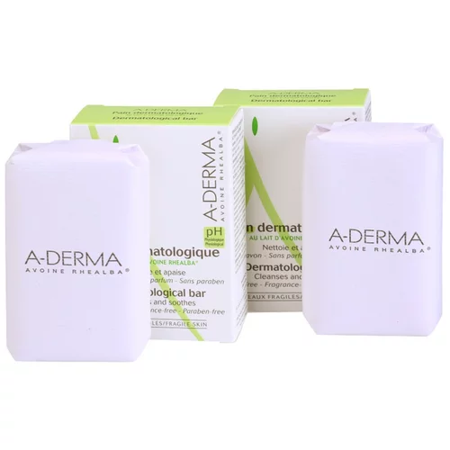 A-derma Original Care dermatološki sapun za osjetljivu i nadraženu kožu 2 x100 g