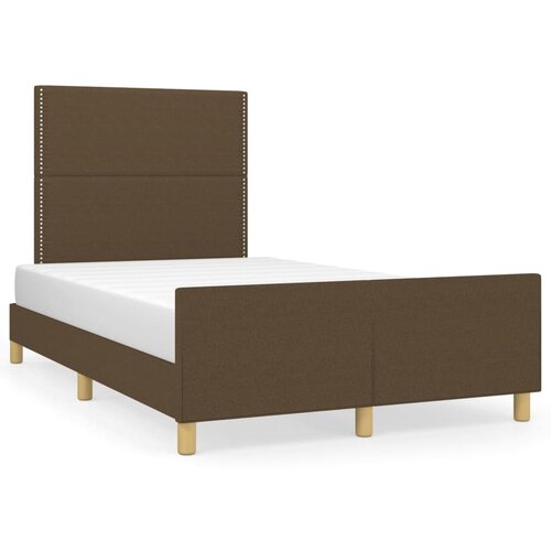vidaXL Posteljni okvir z vzglavjem temno rjav 120x200 cm blago, (20739198) Cene