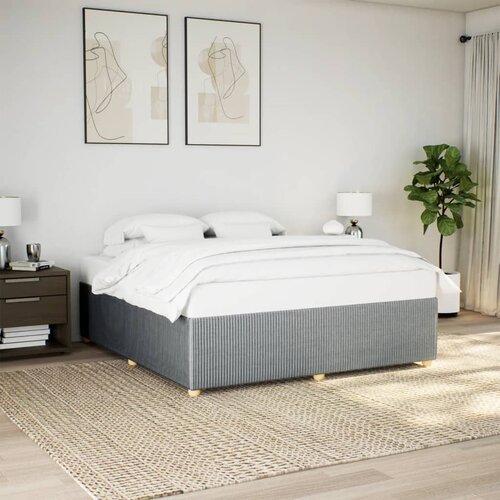 VidaXL Posteljni okvir brez vzmetnice svetlo siv 180x200 cm tkanina Slike