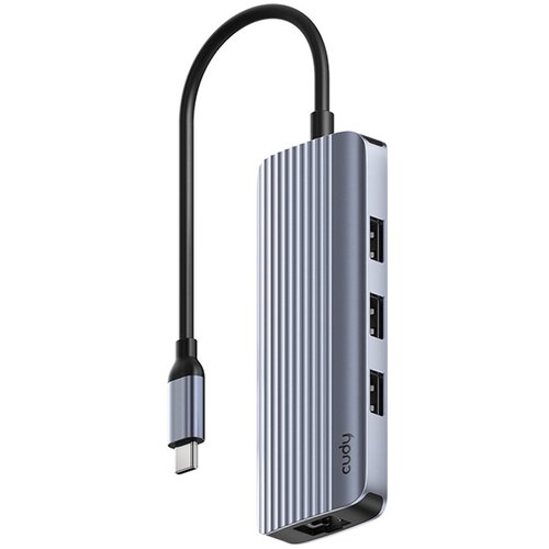 Cudy UH606 interface hub USB 3.2 Gen 1 (3.1 Gen 1) Type-C 5000 Mbit /s Grey, Silver Cijene