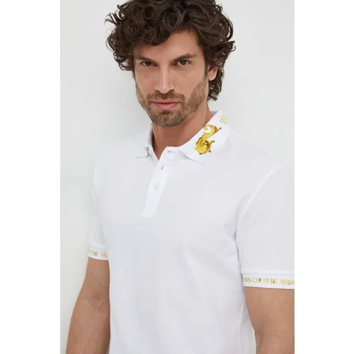 Versace Jeans Couture Pamučna polo majica boja: bijela, s tiskom