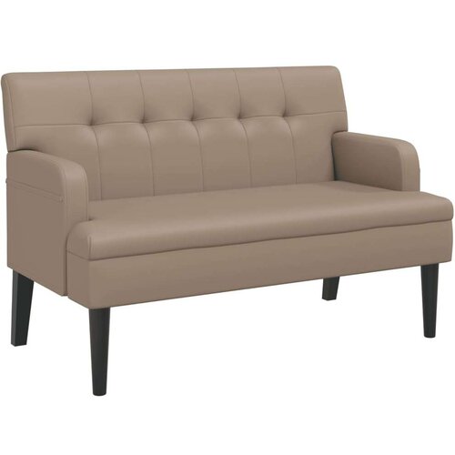  Klupa s naslonom boja cappuccina 112x65 5x75 cm od umjetne kože Slike