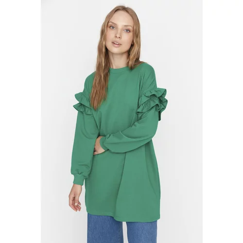 Trendyol Green Sleeve Detailed Knitted Tunic