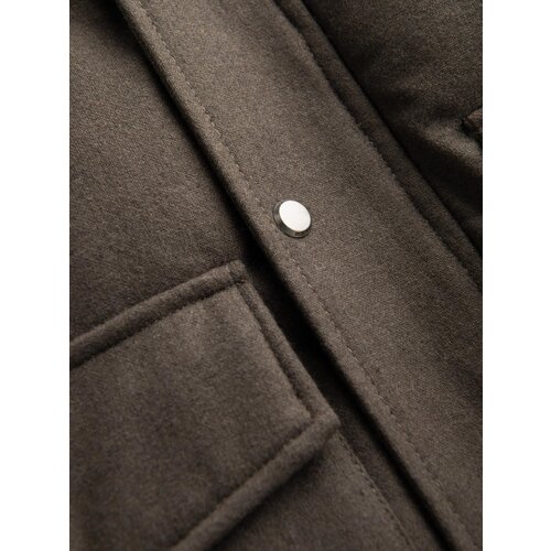 Ombre Men&amp;#039;s long warm parka jacket with wool - dark grey melange Slike
