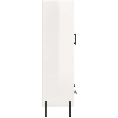 VidaXL Visoka omara visok sijaj bela 69,5x31x115 cm inženirski les Slike
