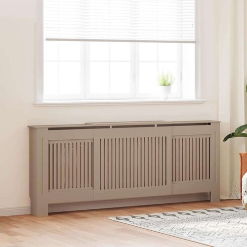 VidaXL Pokrov radiatorja 2 pcs Rjava 205x20.5x81.5cm Konstruiran les Slike
