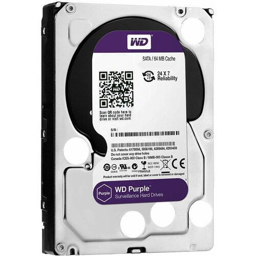 Western Digital hdd av wd purple (3.5''/ 4TB/ 64MB/ 5400 rpm/ sata 6 gb/s) WD40PURZ Slike