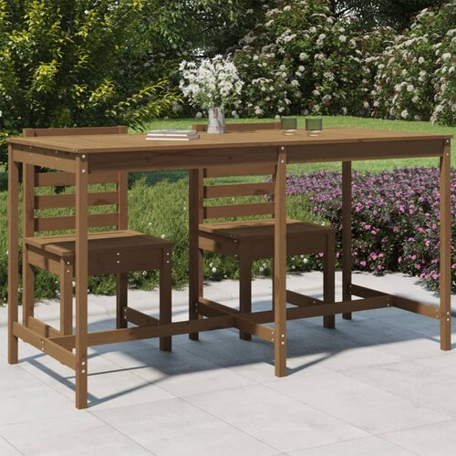 vidaXL Vrtna miza medeno rjava 203,5x90x110 cm trdna borovina Cene
