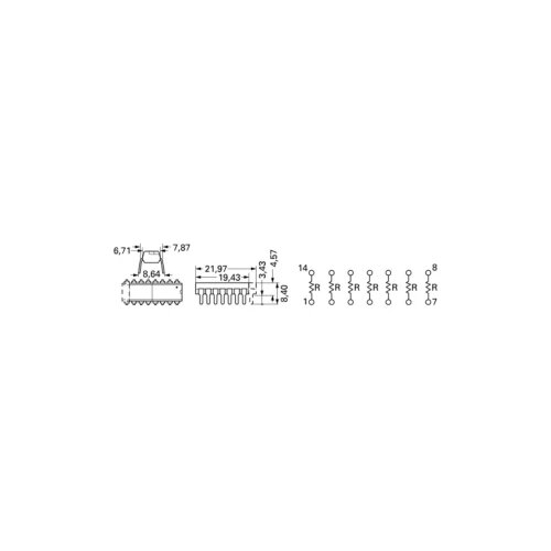 Bourns povezani otpori 1 kΩ THT DIP-16 0.25 W 1 St. Slike