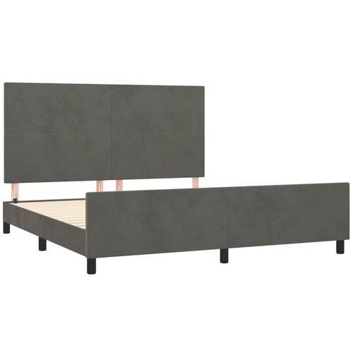  Okvir za krevet s uzglavljem tamnosivi 180x200 cm bar&amp;scaron;unasti Slike
