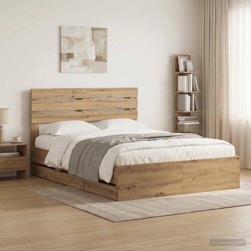  Bed Frame with Storage and Headboard Artisan Oak 120 x 200 cm Cijene