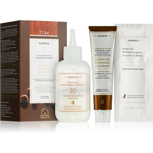 Korres Argan Oil trajna boja za kosu s arganovim uljem nijansa 77.44 Intense Copper Blonde 50 ml Cijene