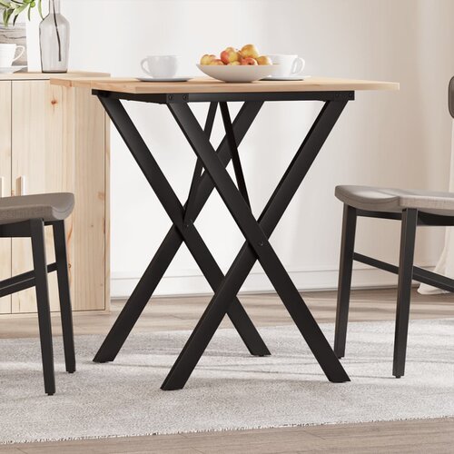 Furnova Jedilna miza X okvir 70x70x75 cm trdna borovina lito železo, (21946570) Slike