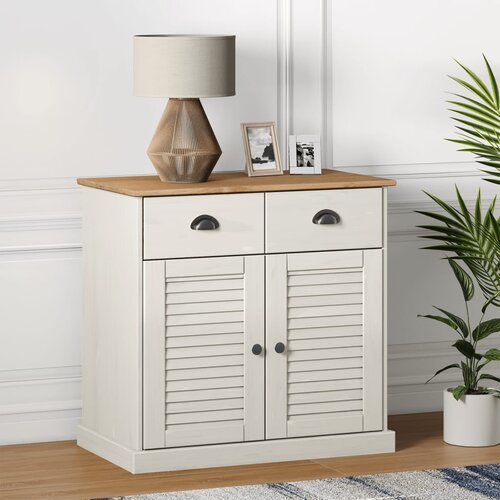  Komoda s ladicama VIGO 78x40x75 cm bijela od masivne borovine Cijene