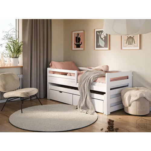 Lano Otroška postelja z dodatnim ležiščem Senso - 90x190 cm - Bela