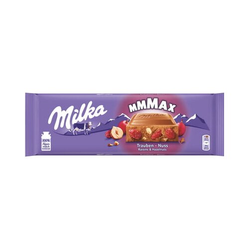 Milka Čokolada z rozinami in lešniki - 270 g Cene