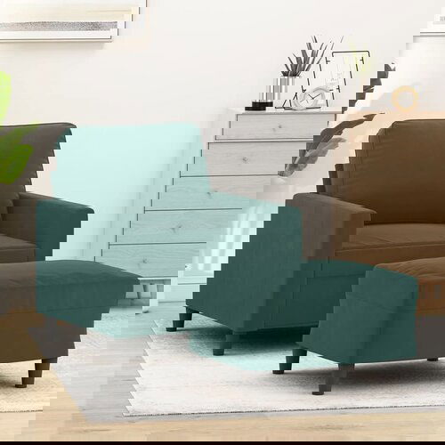 vidaXL fotelj s stolčkom za noge temno zelen 60 cm žamet Cene