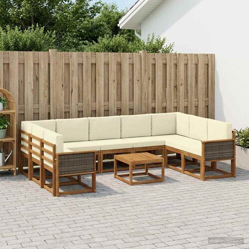  Set vanjskih sofa 10 kom. Prirodna i krem Smeđa 59 x 59 x 37 cm Cene