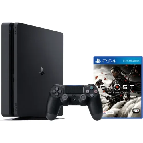 Playstation 4 500GB F Chassis Black + Ghost of Tsushima SE PS4